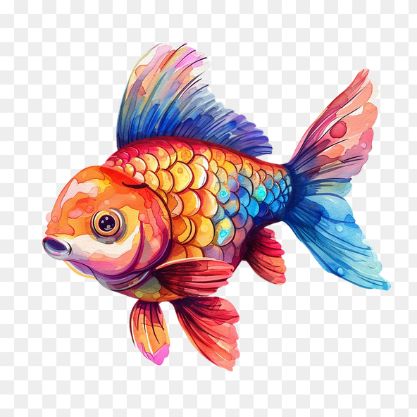 Watercolor Goldfish Clipart