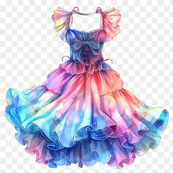 Watercolor Galaxy Dress Clipart