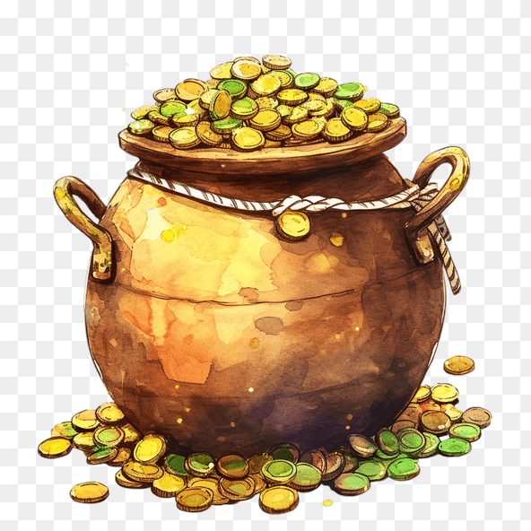 Realistic Gold Watercolor Clipart