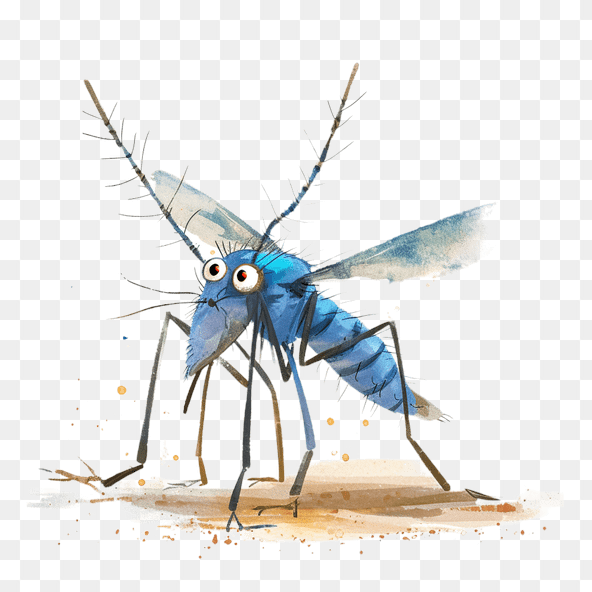 Blue Mosquito Cartoon clipart