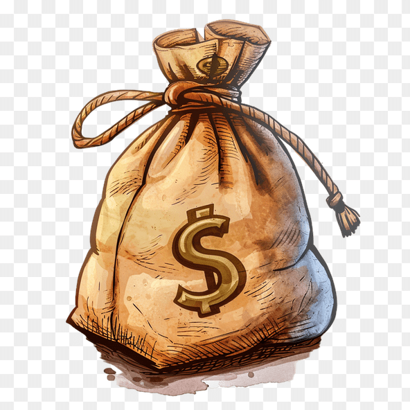 western money bag clipart