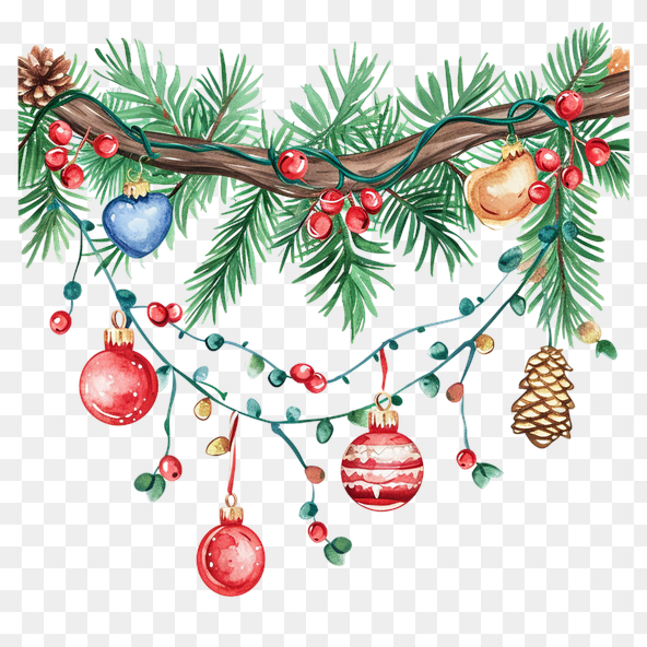 top christmas garland clipart