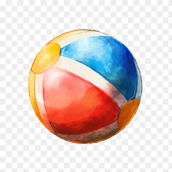 watercolor beach ball clipart