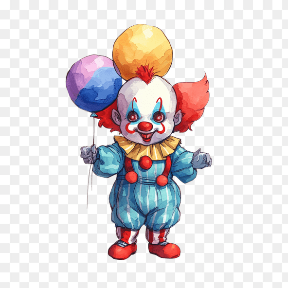 Creepy Clown Baby Clipart