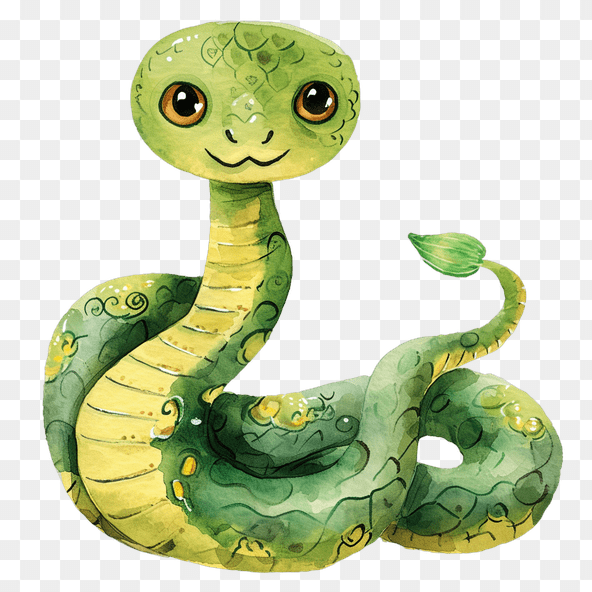 Cute Green Snake Clipart