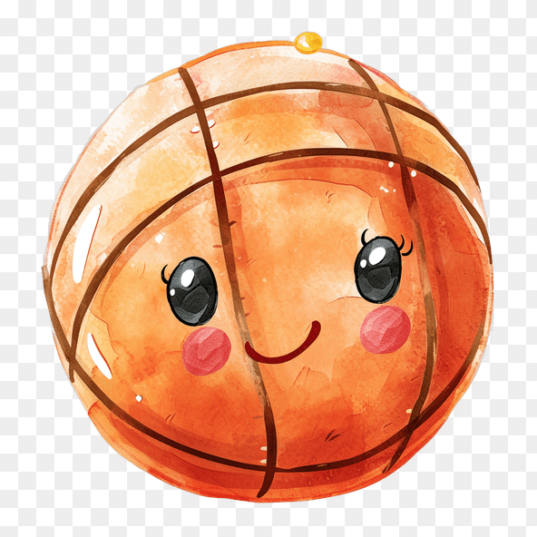 Cute cartoon basketball clipart