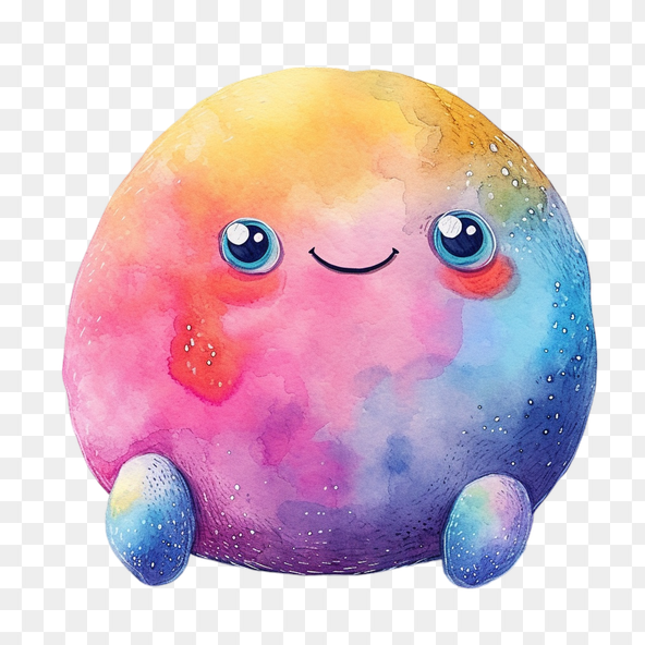 Cute Watercolor Rainbow Blob Clipart