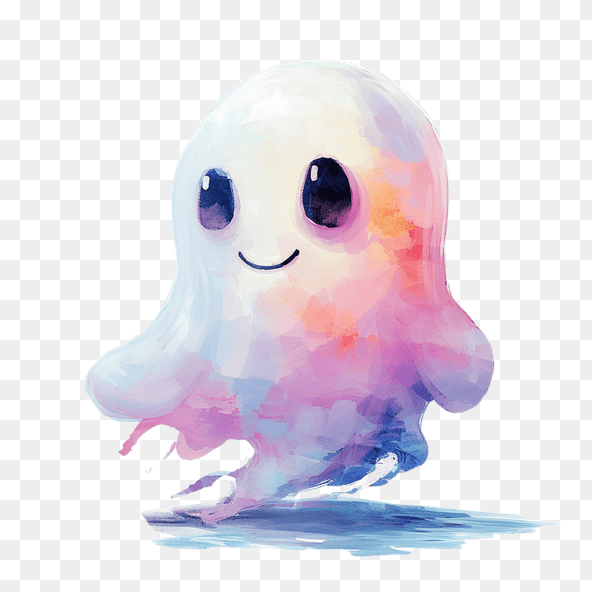 cute watercolor ghost clipart