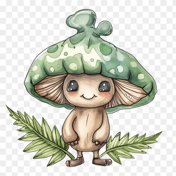 Cute Mushroom Character Clipart