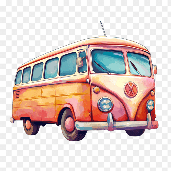vintage volkswagen bus clipart