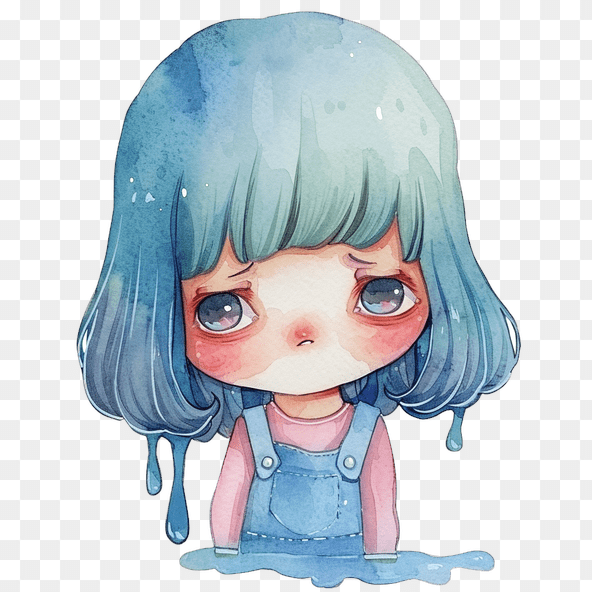 crying girl clipart