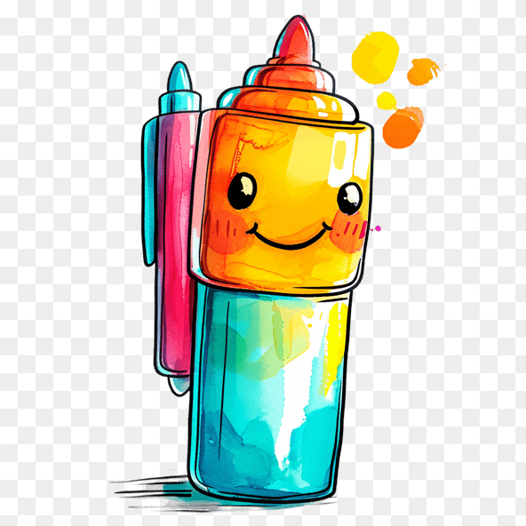 kawaii marker clipart