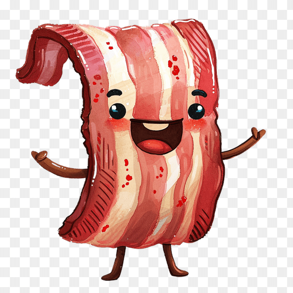 Cute Cartoon Bacon Clipart