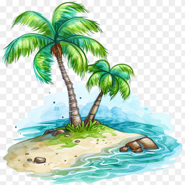 tropical island clipart