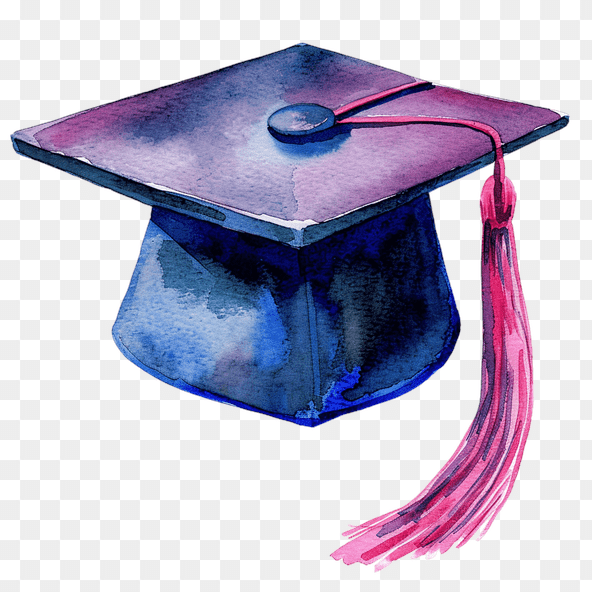 Watercolor Graduation Cap Clipart