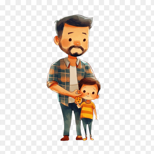 Dad And Son Matching Outfits Clipart