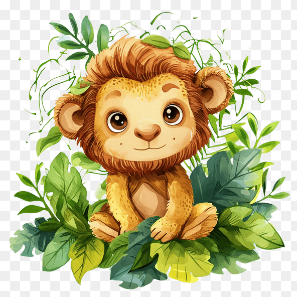 Cute Lion Cub Jungle Clipart