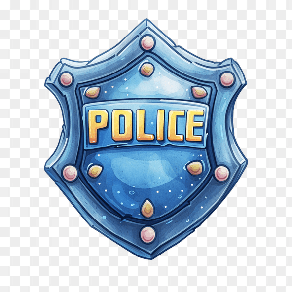 blue police badge clipart
