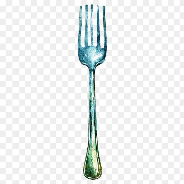 blue fork clipart