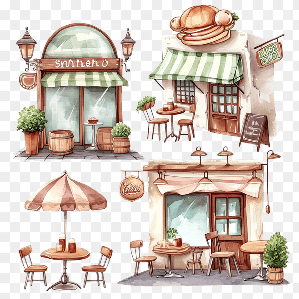 cafe clipart set