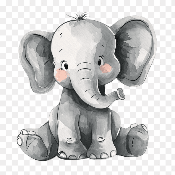 sitting elephant clipart