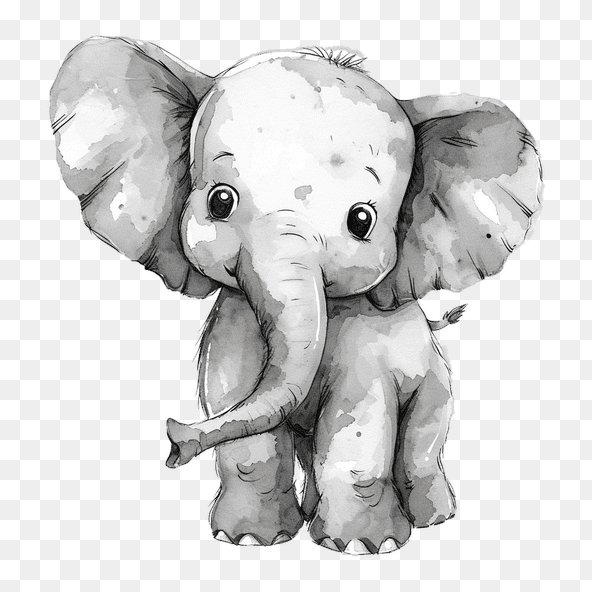 watercolor elephant clipart