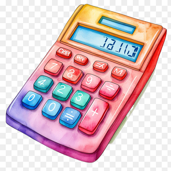 Best watercolor calculator clipart