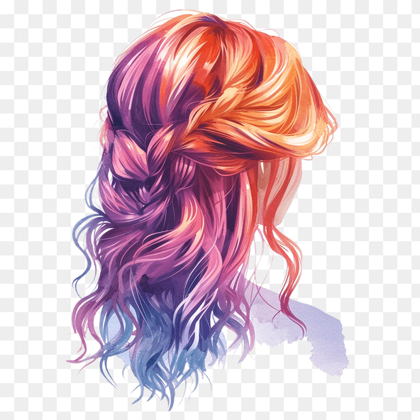 watercolor hair clipart