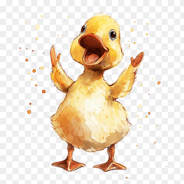 Cute Baby Duck Watercolor Clipart