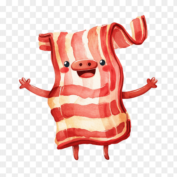 Cute Bacon Pig Cartoon Clipart