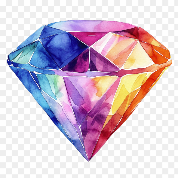 diamond watercolor clipart