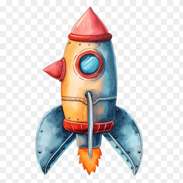 cartoon rocket clipart