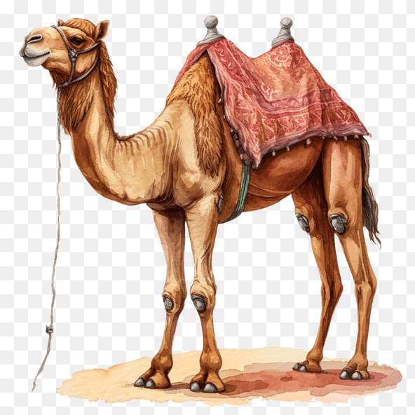Desert Camel Watercolor Clipart