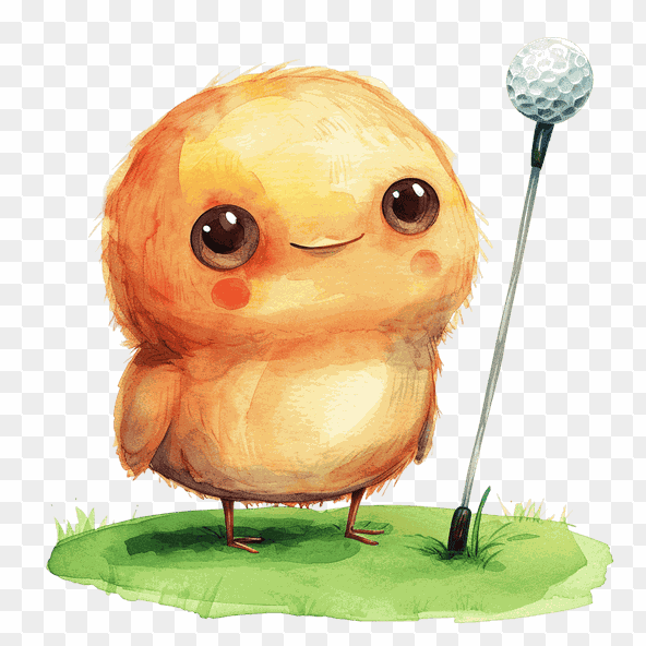 cute chick golfer clipart