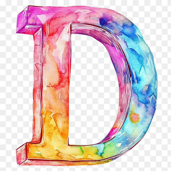Watercolor Letter D Clipart