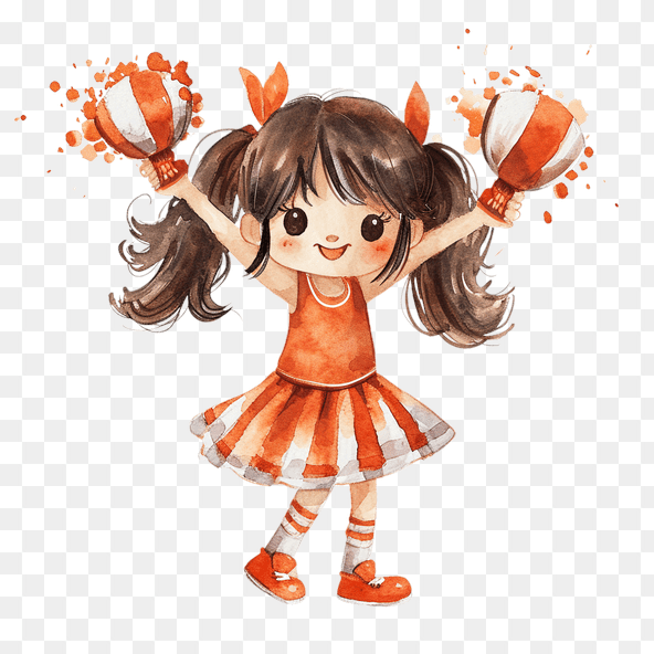 Cheerleader Girl Watercolor Clipart