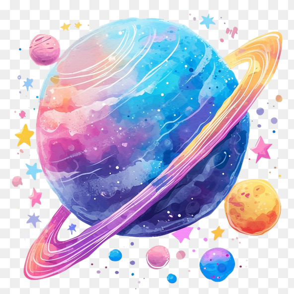 Watercolor Galaxy Planet Clipart