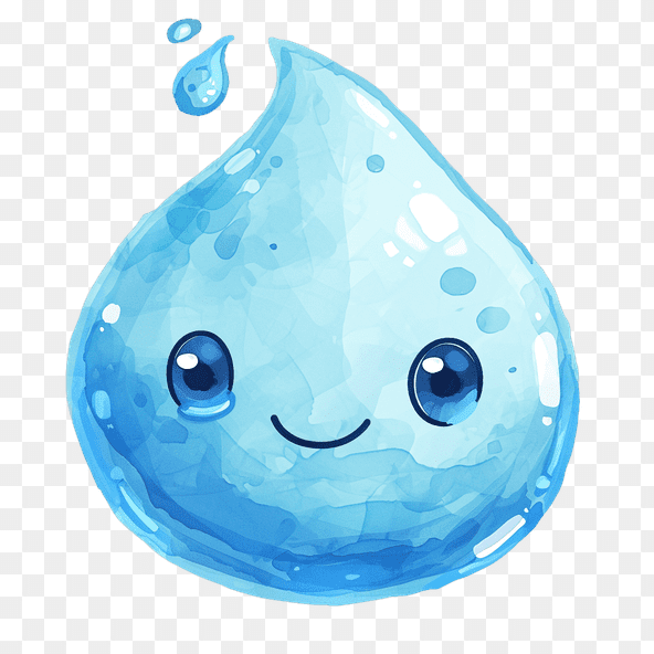 Cute Watercolor Raindrop Clipart