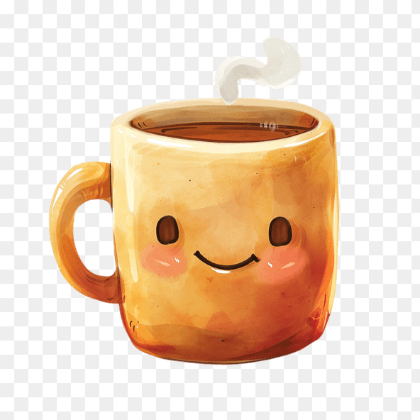 Cute Coffee Mug Cartoon Clipart