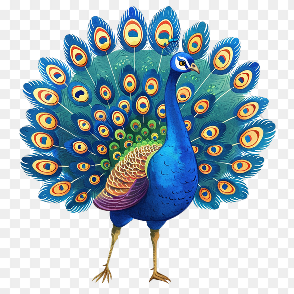 huge peacock clipart