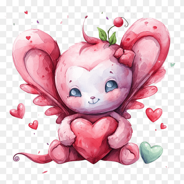 Cute Pink Cupid Angel Clipart
