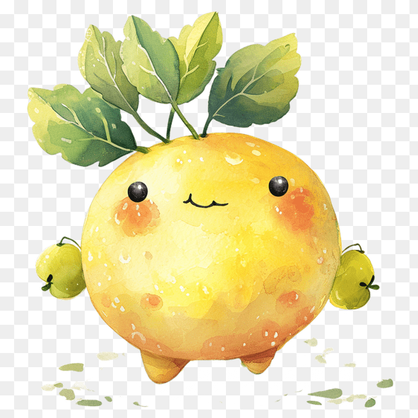 Cute Yellow Fruit Character Clipart