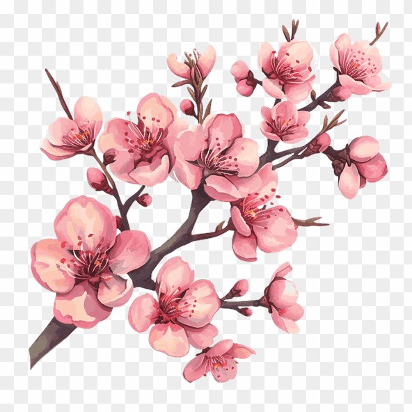 pink cherry blossom clipart