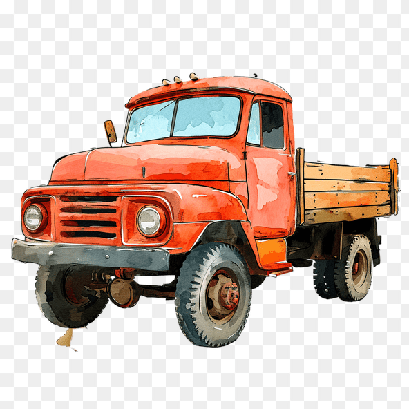 watercolor truck clipart
