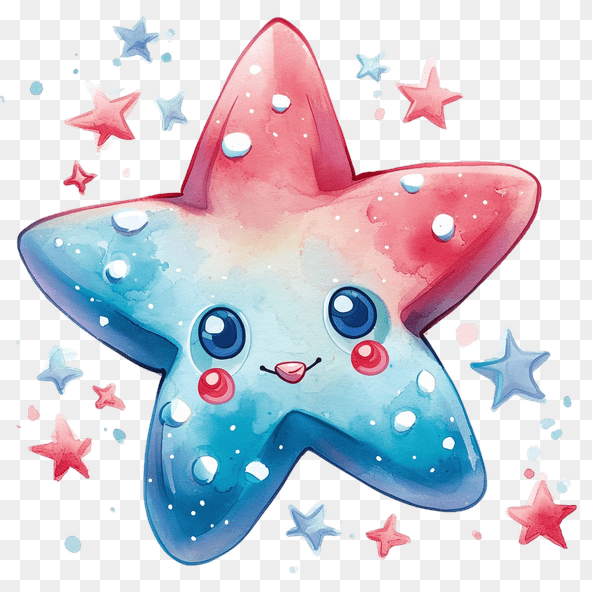 Cute Watercolor Starfish Clipart