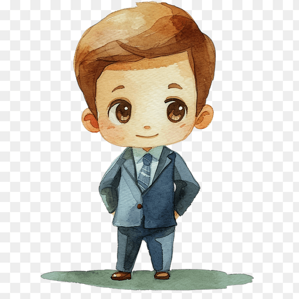 Cute Business Boy Clipart