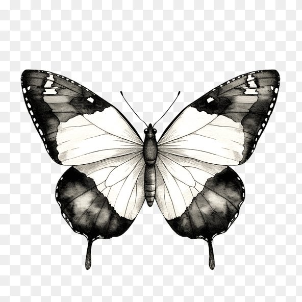 black and white butterfly clipart