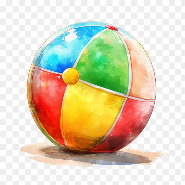 Colorful Patchwork Beach Ball Clipart