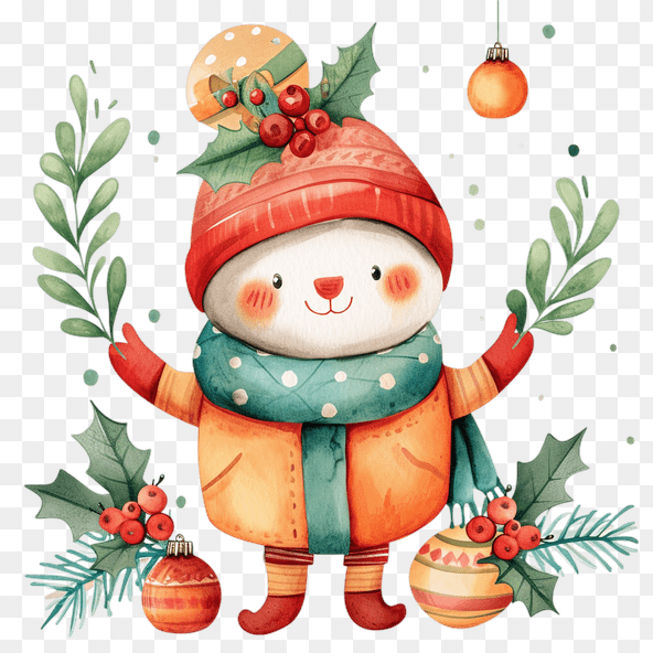 Cute Christmas Bear Clipart