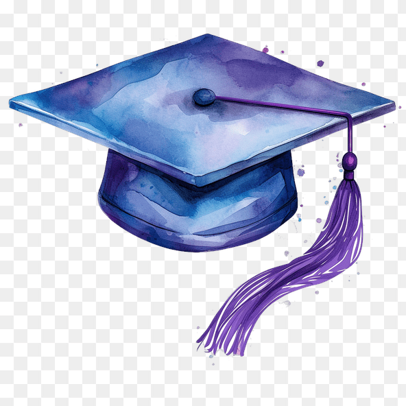 purple graduation cap clipart